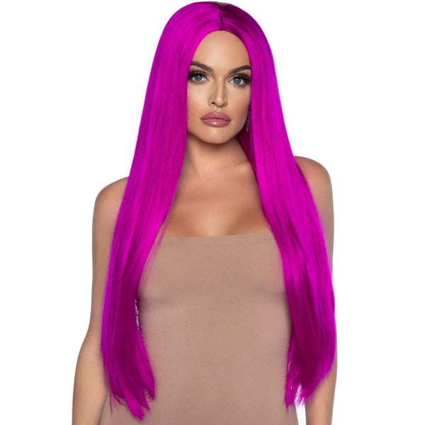 33" Long Straight Center Part Wig - Purple