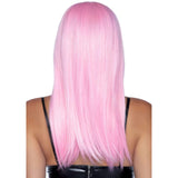 24" Long Straight Wig with Fringe - Pink