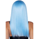 24" Long Straight Wig with Fringe - Blue