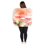 foam burger adult costume, unisex.