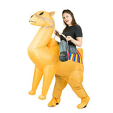 Inflatable camel adult costume, ride on style.
