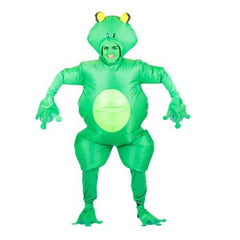 adult inflatable frog costume, plus shoe covers and gloves.