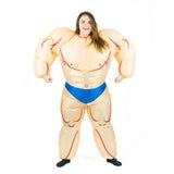 inflatable muscleman costume, with budgie smugglers.