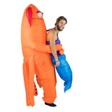 inflatable squid costume, lift you up, squid holding a merman.