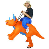 Adults inflatable triceratops costume.