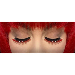 Eyelashes - Black & Red with Crystals.
