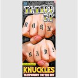 Knuckles Alphabet 2 Old English Temporary Tattoo