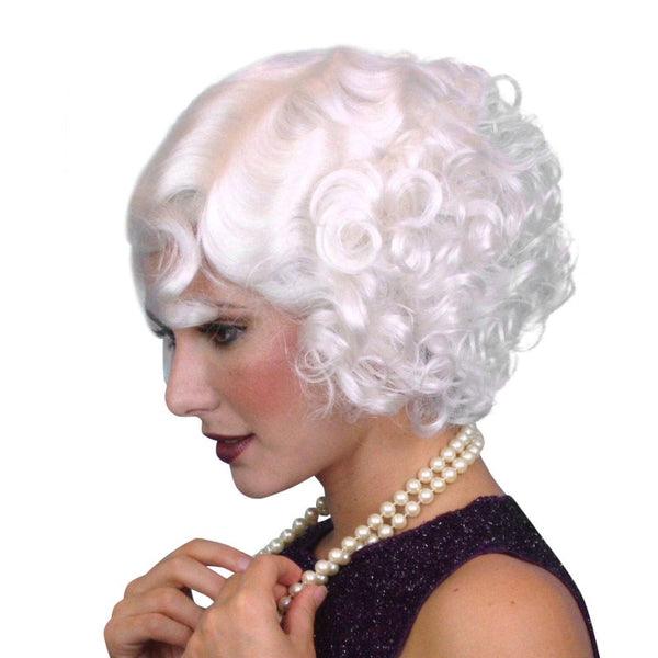 Cabaret white wig with pin curls.
