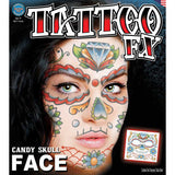 Tinsley FX Full Face Temp Tattoo - Candy Skull