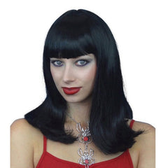 Versatile shoulder length black cleo wig.