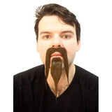 Fu manchu moustache and beard in dark brown, attache with double sided tape.