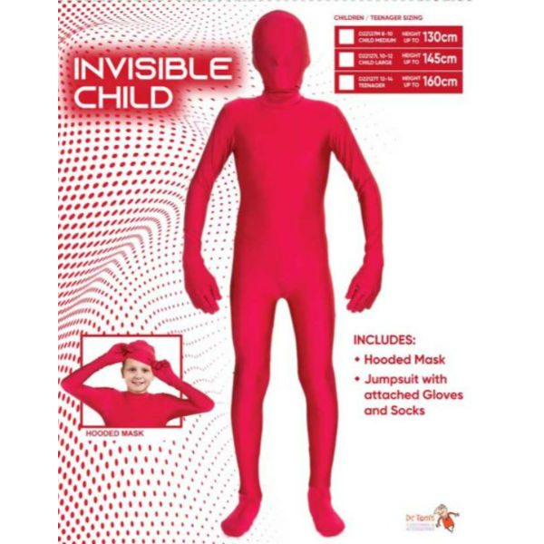 Invisible Man Child Red Skin Suit Costume - Teen - Dr Toms