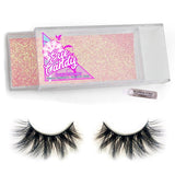 AUDREY - Eye Candy 4D Faux Lashes, black with a cross over look with glue.