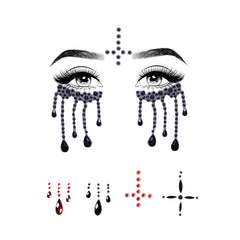 Possessed Evil Nun Rhinestone Stick-On Face Jewels