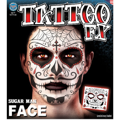 Sugar Man Full Face Temporary Tattoo