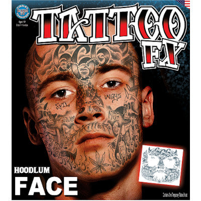 Hoodlum Full Face Temporary Tattoo