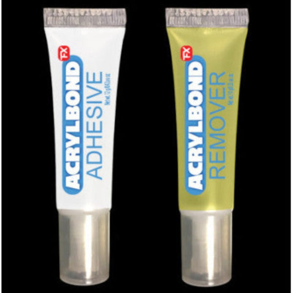 Acrylbond adhesive and remover for latex, foam, silicone and hair.