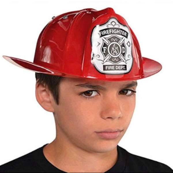 red fireman hat for a child.