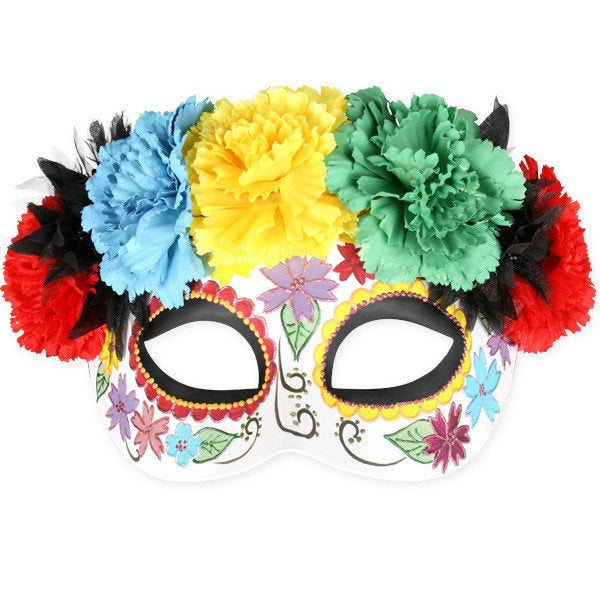 Frida Bright Flowers Day of the Dead Eye Mask