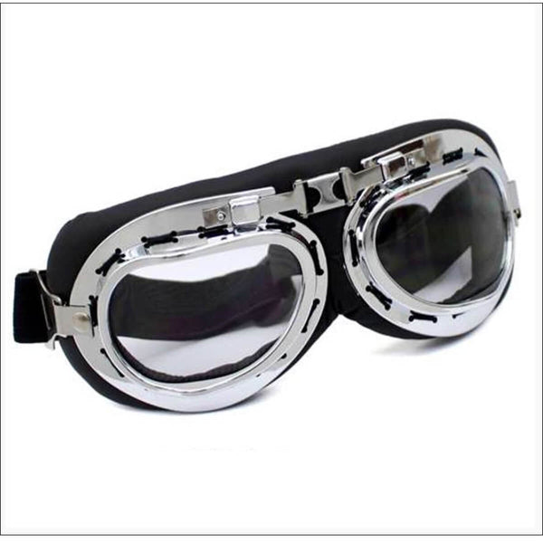 Steampunk Silver Aviator Goggles
