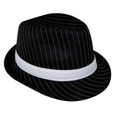 Pinstripe Black and White Gangster Hat