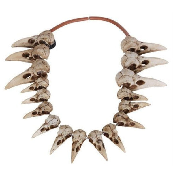 LED beak skull necklace, lots of skeleton beaks in different sizes.