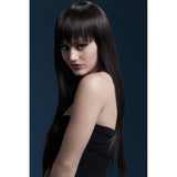 Long Brown Straight Fever Wig with Fringe - Jessica