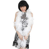 feather boa in white measures 180cm.
