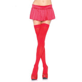 Red Opaque Nylon Thigh Highs