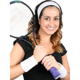 Tennis Sweatband for wrist and head in white.