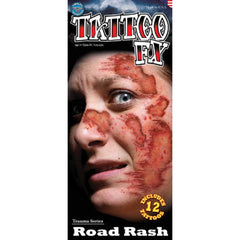 Tinsley FX Temp Tattoo - Road Rash, large gash effects.