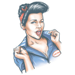 Tinsley FX Temp Tattoo - Baby Doll, pin up 1950's woman, head and chest.