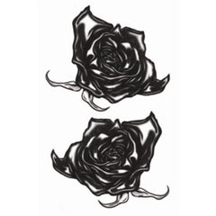Tinsley FX Temp Tattoo - Black Roses, 2 roses to sheet.