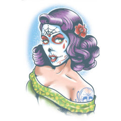 Tinsley FX Temp Tattoo - Lolita, pin up girl with day of the dead vibe