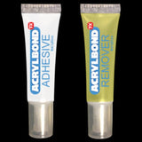 Acrylbond Adhesive & Remover by Tinsley Transfers for latex, foam, silicone, and hair prosthetic applications.