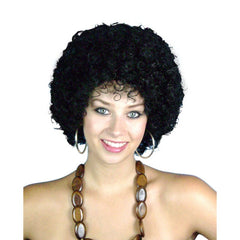mini black disco afro wig 6 inch retro costume wig