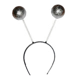 Alien Glitter Ball Headband - Silver