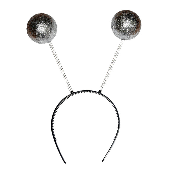 Alien Glitter Ball Headband - Silver