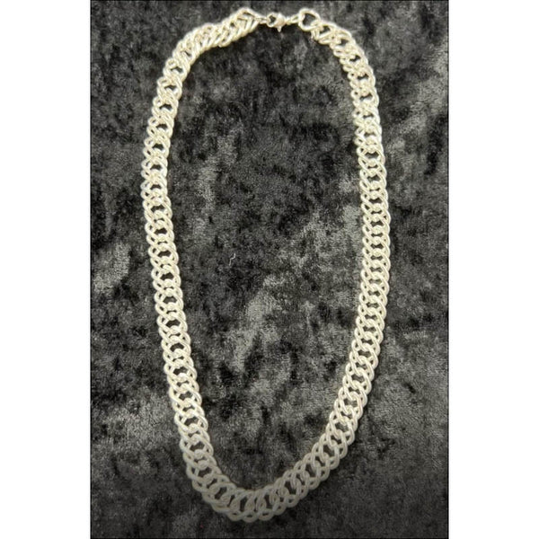 Big silver link chain necklace for pimp, rapper, or 70s costumes