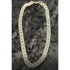 Big silver link chain necklace for pimp, rapper, or 70s costumes