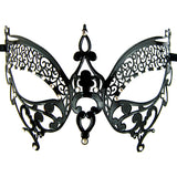 Metal Masquerade Mask - Black Butterfly