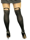 Cute Faux Thigh High Stocking - Black Cat