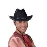 Black cowboy hat with silver star band
