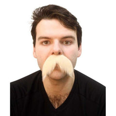 Blonde walrus-style costume moustache with adhesive backing