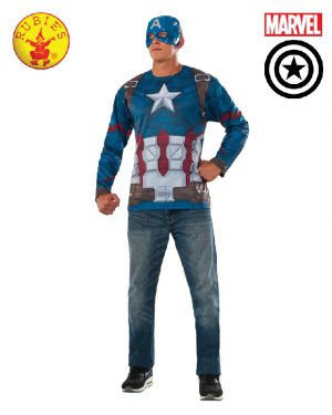 Captain America Long Sleeve Shirt and Mask