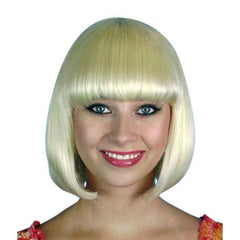 classic blonde bob wig, chin length in deluxe quality.
