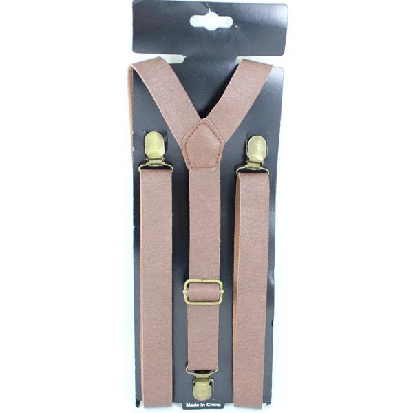 Country Squire Leather Look Brown Braces