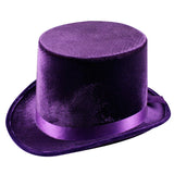 Lincoln top hat velvet in purple, adult size.