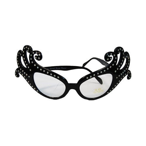 Dame Edna Rhinestone Glasses - Black