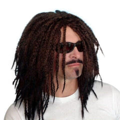 Dark brown rasta wig, deluxe quality twisted dreadlocks.